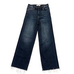 Hidden Wide Leg Raw Hem Dad Jeans Women's Size 27